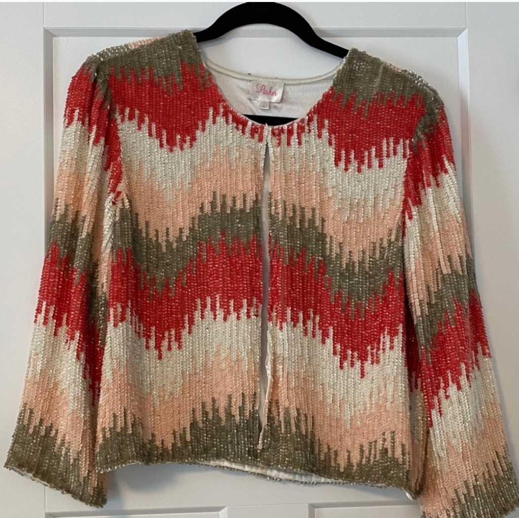 Chevron Sequin Cardigan